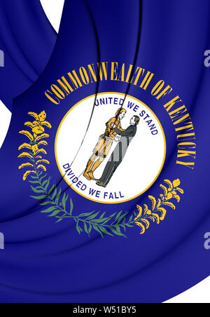 3D-Flagge Kentucky State, USA. 3D-Darstellung. Stockfoto