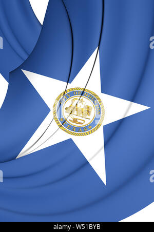 3D-Markierung von Houston (Texas), USA. 3D-Darstellung. Stockfoto