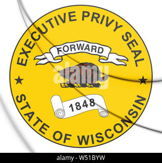 3D-Executive Privy Seal von Wisconsin, USA. 3D-Darstellung. Stockfoto
