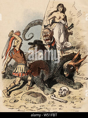 Vintage Abbildung mit einem Fantasy horror Theme Stockfoto