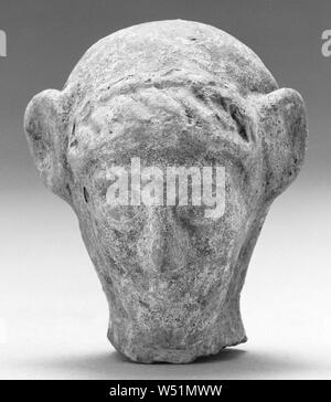 Menschlichen Kopf, ist unbekannt, Kampanien, Süditalien, 6. Jahrhundert v. Chr., Terrakotta, 6,5 cm (2 9/16 Zoll Stockfoto