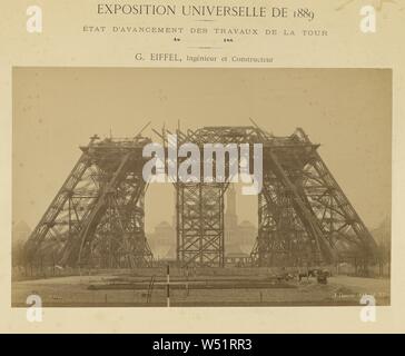 Der Eiffelturm: Piers kurz vor der ersten Ebene, Louis-Émile Durandelle (Französisch, 1839 - 1917), 7. Januar 1888, Eiweiß silber Drucken, 27 x 43,3 cm (10 5/8 x 17 1/16 Stockfoto