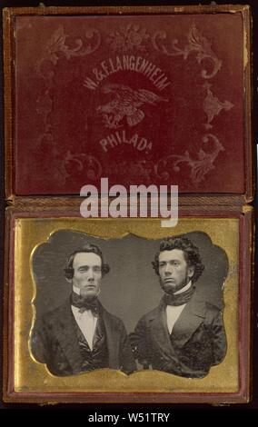 Porträt von zwei Sitzen Männer, Brüder, Friedrich Langenheim und William Langenheim (Amerikanische, geboren in Deutschland, 1841/1842-1874), Philadelphia, Pennsylvania, USA, ca. 1845 - 1850, Daguerreotypie Stockfoto