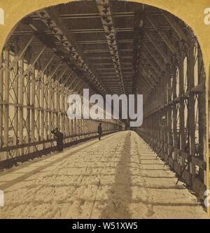 Interieur Suspension Bridge. Niagara, Unbekannten, amerikanischen, ca. 1865 - 1875, Eiweiß silber Drucken Stockfoto