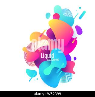 Kunststoff bunte Formen. Flüssigkeit, Flow, Fluid Design. Moderne Hintergrund. Trendy. Abstrakt. Vector Illustration eps 10. Stock Vektor