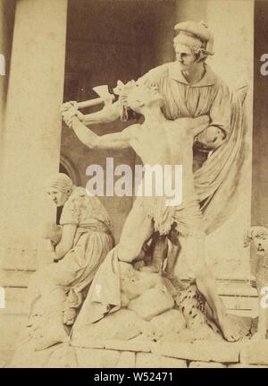 Statue der Zivilisation auf der östlichen Vorhalle des U.S. Capitol., Bell & Bruder, ca. 1867 - 1871, Eiweiß silber Drucken Stockfoto