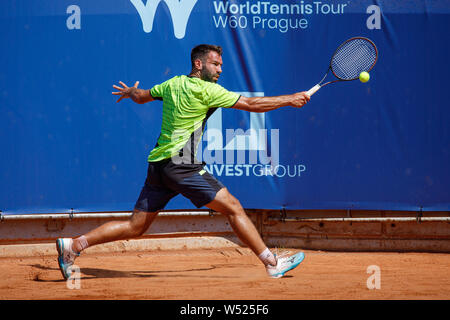 Prag, Tschechische Republik, 25. Juli 2019. Vaclav Safranek (CZE) beim Spiel gegen Lorenzo Giustino (ITA) im Vorteil Autos Prag Open 2019 Stockfoto