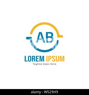AB Schreiben Logo Design. Kreative Moderne ab Buchstaben Symbol Abbildung design Stock Vektor