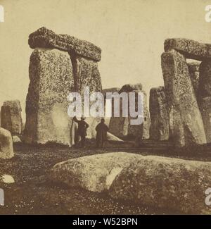 Stonehenge - in der Nähe der Ansicht von Süden Westen., J.W. Miell (Briten, aktive Salisbury, England 1860), 1860s, Eiklar silber Drucken Stockfoto