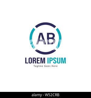 AB Schreiben Logo Design. Kreative Moderne ab Buchstaben Symbol Abbildung design Stock Vektor