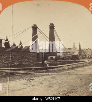 Niagara Suspension Bridge., Unbekannten, amerikanischen, ca. 1870, Eiweiß silber Drucken Stockfoto