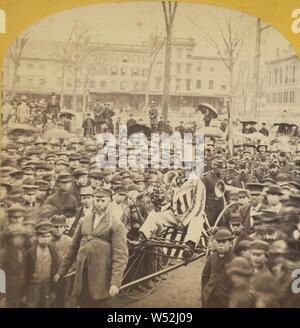 Parade mit Uncle Sam oder Abraham Lincoln Charakter in der Mitte, Unbekannten, amerikanischen, ca. 1865, Eiweiß silber Drucken Stockfoto