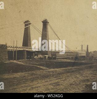 Hängebrücke unterhalb von Niagara Falls, unbekannte Teekocher, kanadischen, ca. 1870, Eiweiß silber Drucken Stockfoto