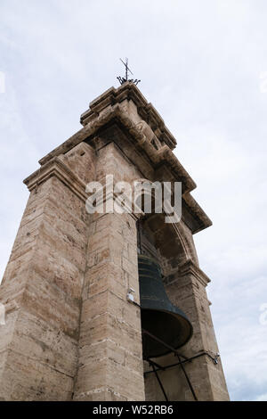 Bell der Miguelete Turm in Valencia Stockfoto