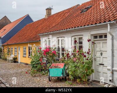 Ebeltoft idyllische traditionellen Fachwerkhäusern, Dänemark Stockfoto