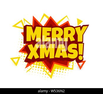 Merry Xmas 2020, Comics cloud Stil, isolierte Vector Illustration. Stock Vektor