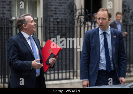 Minister Abfahrt Downing Street nach der Kabinettssitzung. Mit: Liam Fox MP, Matt Hancock MP Wo: London, Großbritannien Wann: 25 Jun 2019 Credit: Wheatley/WANN Stockfoto