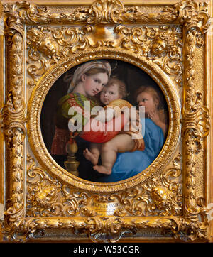 Madonna della Seggiola, Madonna della Sedia, Madonna des Lehrstuhls, Raphael, 1514, Galerie Palatina, Palazzo Pitti, Palazzo Pitti, Florenz,Toskana, Es Stockfoto