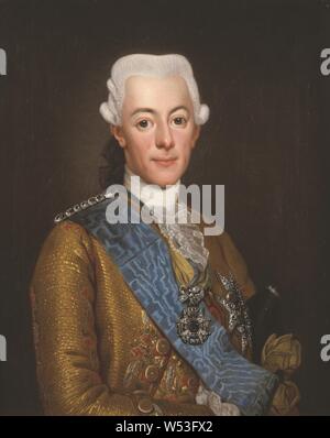 Anonym, unbekannter Autor, Pro Krafft der Ältere, König Gustav III, Gustav III., 1746-1792, König von Schweden, Malerei, Gustav III. von Schweden zugeschrieben, Kopie eines Gemäldes von 1771, Öl auf Leinwand, Höhe, 74 cm (29,1 Zoll), Breite 60 cm (23,6 Zoll) Stockfoto