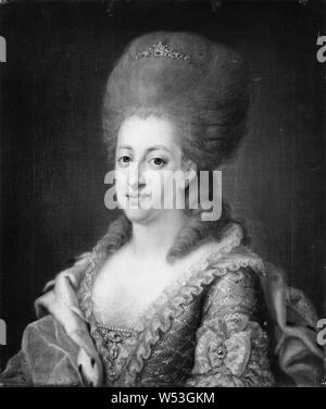 Zurückzuführen auf Adolf Ulrik Wertmüller, Königin Sofia, Sofia Magdalena Magdalena, 1746-1813, Prinzessin von Dänemark, Königin von Schweden, Malerei, Portrait, Sophia Magdalena von Dänemark, 18. Jahrhundert, Öl auf Leinwand, Höhe 63 cm (24,8 Zoll), Breite 54 cm (21,2 Zoll) Stockfoto