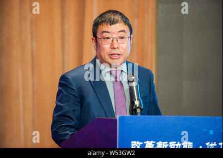 ------ Qi Xiangdong, Vorsitzender von 360 Business Security Group, spricht während einer Konferenz in Peking, China, 23. Februar 2017. 360 Business Security Gr Stockfoto