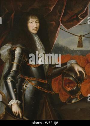 Nach Nicolas Mignard, König Ludwig XIV., Ludwig XIV., 1638-1715, König von Frankreich, Malerei, Portrait, Ludwig XIV. von Frankreich, 1664, Öl auf Leinwand, Höhe 128 cm (50,3 Zoll), Breite 99 cm (38,9 Zoll) Stockfoto