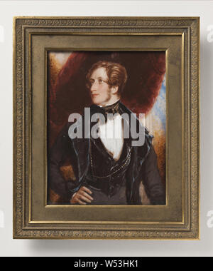 Simon-Jacques Rochard, Frederick William Robert Stewart, 4 Marquis von Londonderry, 1805-1872, 4. Marquee von Londonderry, Malerei, 1833, Aquarell auf Elfenbein, Aquarell, auf Elfenbein, Höhe, 15,6 cm (6,1 Zoll), Breite 12 cm (4.7 Zoll), Beschriftung, Friedrich 2. Viscount Castlereaghl, zu Thomas Tardrew - 1843 Februar, ram Verso, Unterzeichnung, Rochard pinx 1833, links lange Seite Stockfoto