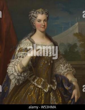 Nach Jean-Baptiste Van Loo, Königin Maria Charlotta Leszczynska, Maria Charlotta Leszczynska, 1703-1768, Prinzessin von Polen, Königin von Frankreich, Malerei, Portrait, Marie Leszczynska, Öl auf Leinwand, Höhe 104 cm (40,9 cm), Breite 82 cm (32,2 Zoll) Stockfoto