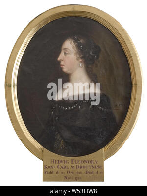 David Klöcker Ehrenstrahl, Königin Hedvig Eleonora, Hedvig Eleonora, 1636-1715, Prinzessin von Holstein-Gottorp, Königin von Schweden, Malerei, Portrait, Hedvig Eleonora von Holstein-Gottorp, Öl auf Leinwand, Höhe, 72 cm (28,3 Zoll), Breite 59 cm (23,2 Zoll) Stockfoto