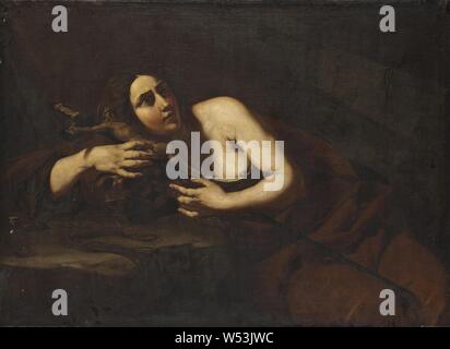 Cecco del Caravaggio, den Pönitenten Magdalen, das Herrschsüchtige Magdalena, Malerei, religiöse Kunst, Öl auf Leinwand, Höhe 99 cm (38,9 Zoll), Breite 135 cm (53,1 Zoll) Stockfoto