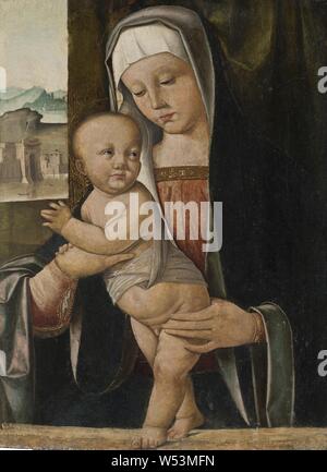 Marco Basaiti, Madonna und Kind, Malerei, religiöse Kunst, zwischen ca. 1504 und ca. 1530, Öl auf Leinwand, Höhe 42 cm (16,5 Zoll), Breite 32 cm (12,5 Zoll) Stockfoto