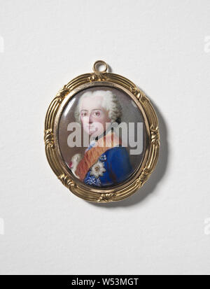 Joseph Brecheisen (1720-1766), Fl, 1748-1764, König Friedrich II., Friedrich II. (1712-1786), König von Preußen, Malerei, Portrait, Friedrich II. von Preußen, 1. Jahrhundert, Emaille, Höhe, 3,2 cm (1,2 Zoll), in der Breite, 2,7 cm (1 Zoll) Stockfoto