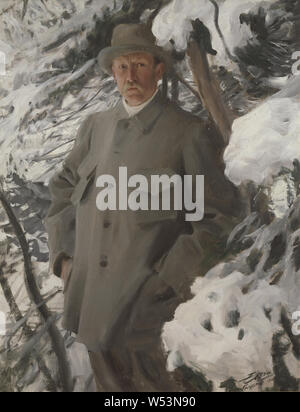 Anders Zorn, Bruno Liljefors, der Maler Bruno Liljefors, schwedische Künstler Bruno Liljefors, Malerei, Portrait, 1906, Öl auf Leinwand, Höhe 125 cm (49,2 Zoll), Breite 96 cm (37,7 Zoll), unterzeichnet, Zorn Gopsmor 1906 Stockfoto