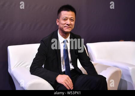 ---- Shu Yuhui, Gründer und Chairman von Quanjian Gruppe, nimmt an der Verleihung des Chinesischen Fußballverbandes 2018 Super League (CSL) in Stockfoto