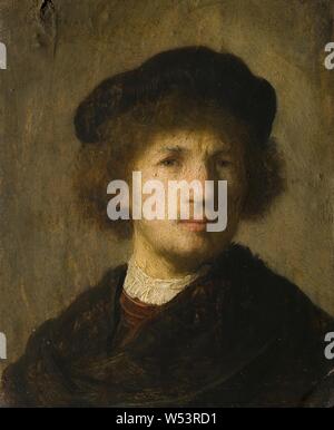 Rembrandt, Rembrandt Harmensz van Rijn, Self-portrait, Malerei, 1630, Öl auf Kupfer, Höhe, 15,5 cm (6,1 Zoll), Breite 12 cm (4.7 Zoll), unterzeichnet, R ... 1630 Stockfoto