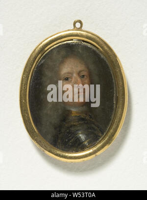 Otto Vilhelm von Königsmarck, Otto Wilhelm von Königsmarck (1639-88), Count, Master, Malerei, Otto Wilhelm Königsmarck, Öl auf Silber, Messing, Höhe, 3,3 cm (1,2 Zoll), Breite, 2,5 cm (0,9 Zoll) Stockfoto
