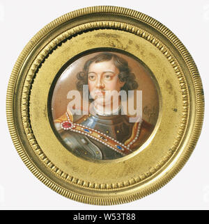 Charles Boit, Peter I, Peter I. der Große (1672-1725), Zar von Russland, Malerei, Emaille, unterzeichnet, C Boit... Stockfoto