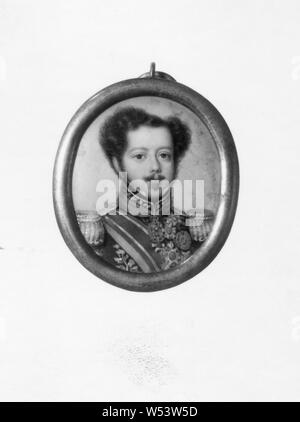 Zurückzuführen auf Bodo Winsel, Dom Pedro I, Pedro I, 1798-1834, Kaiser von Brasilien, König von Portugal (Pedro IV), Malerei, Emaille, Metallrahmen, Höhe, 3,7 cm (1,4 Zoll) Stockfoto