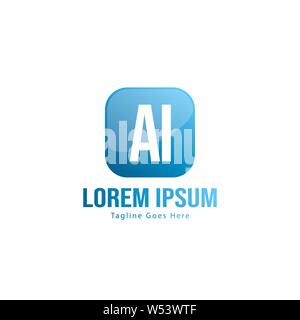 AI Schreiben Logo Design. Kreative Moderne AI Buchstaben Symbol Abbildung design Stock Vektor