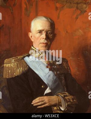 Bernhard Österman, König Gustav V, Gustav V (1858-1950), König von Schweden, verheiratet mit Viktoria von Baden, Malen, Gustaf V von Schweden, Öl auf Leinwand, Höhe, 81,5 cm (32 Zoll), Breite 65,5 cm (25,7 Zoll), unterzeichnet, B. Österman, 29. Stockfoto