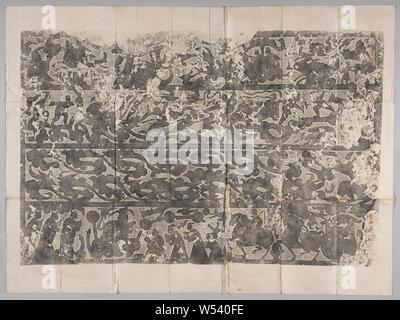 Drucken reiben, Reiben., China, C. 1900, Papier, Tinte, h 96 cm × W 148 cm Stockfoto