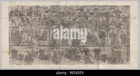 Drucken reiben, Reiben., China, C. 1900, Papier, Tinte, h 70 cm × W 142 cm Stockfoto