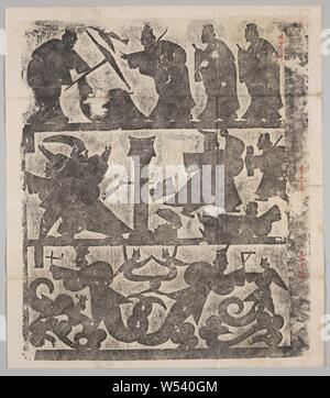 Drucken reiben, Reiben., China, C. 1900, Papier, Tinte, H 74 cm x W 63 cm Stockfoto