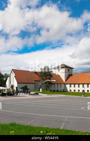 Wikingerschiffmuseum, Ansicht des Wikingerschiffsmuseums (Vikingskiphuset) in Bygdoy, Oslo, Norwegen. Stockfoto