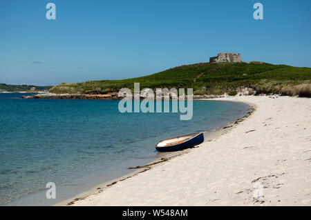 Tresco, Isles of Scilly, Grün Porth Beach. Cornwall. England. Großbritannien Stockfoto