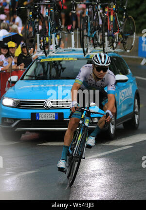 25. Juli 2019, Embrun, Valloire, Provence-Alpes-C&#xf4;te d'Azur, Frankreich; eine Tour de France Etappe 18; Alexey Luzenko, Astana pro Team Stockfoto