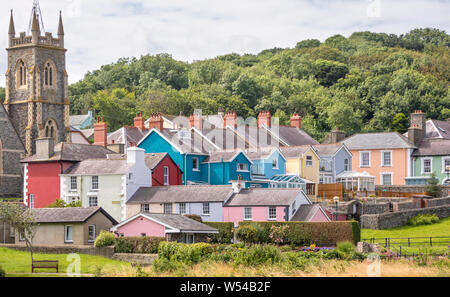 Aberaeron ein beliebter Badeort, Ceredigion, Wales, Großbritannien Stockfoto