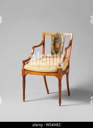 Stuhl aus teilweise furniert und lackiert satin Holz, ein teilweise