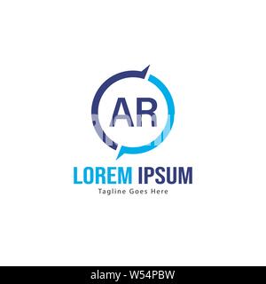 AR Schreiben Logo Design. Kreative Moderne AR Buchstaben Symbol Abbildung design Stock Vektor