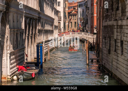 Venedig, Italien, Straße Kanäle und typische Gebäude Stockfoto